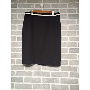 Talbots Womens Fabric Knit In7 Italy Black Knee Lined Skirt NWT Size 12‎